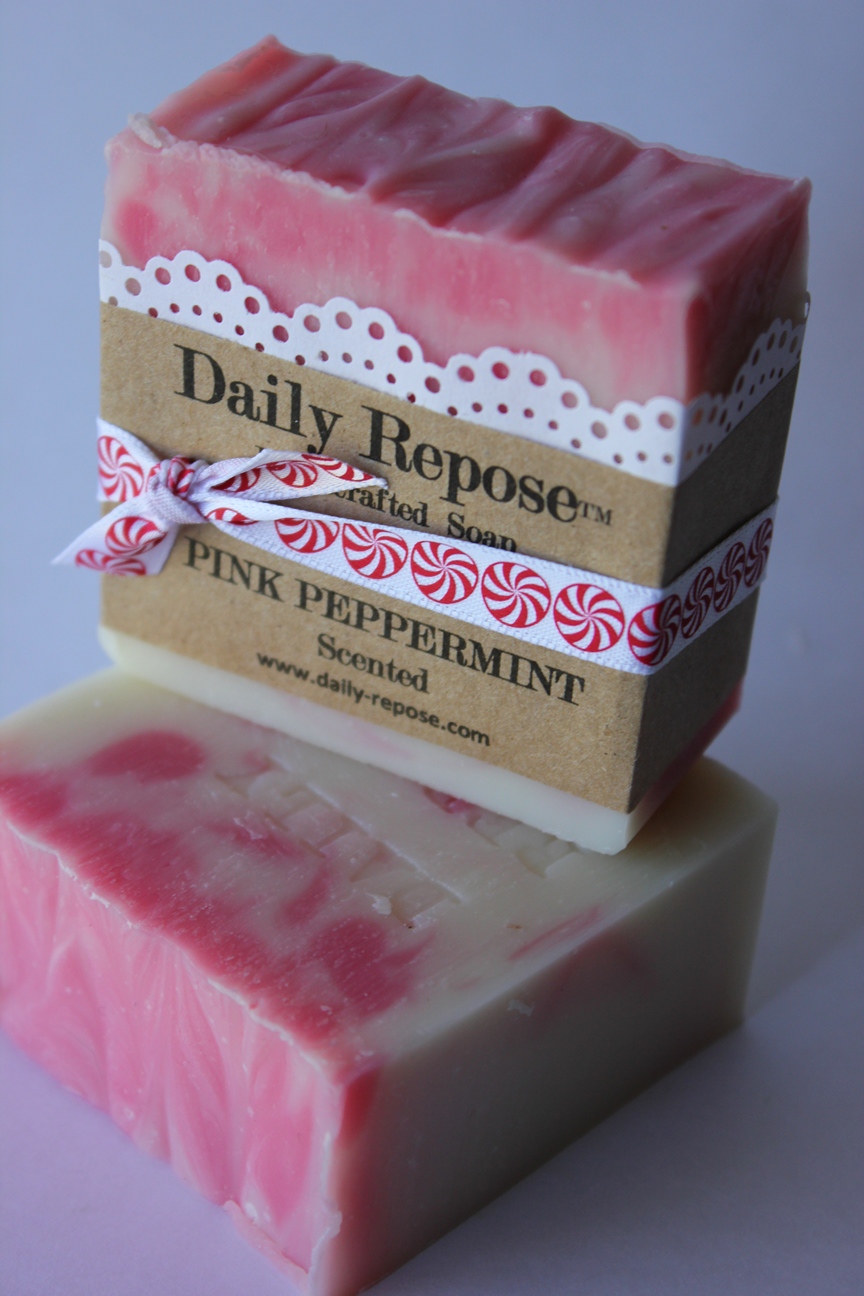 Pink Peppermint Soap Handmade Soap Bar Natural Vegan Cold Process Soaps